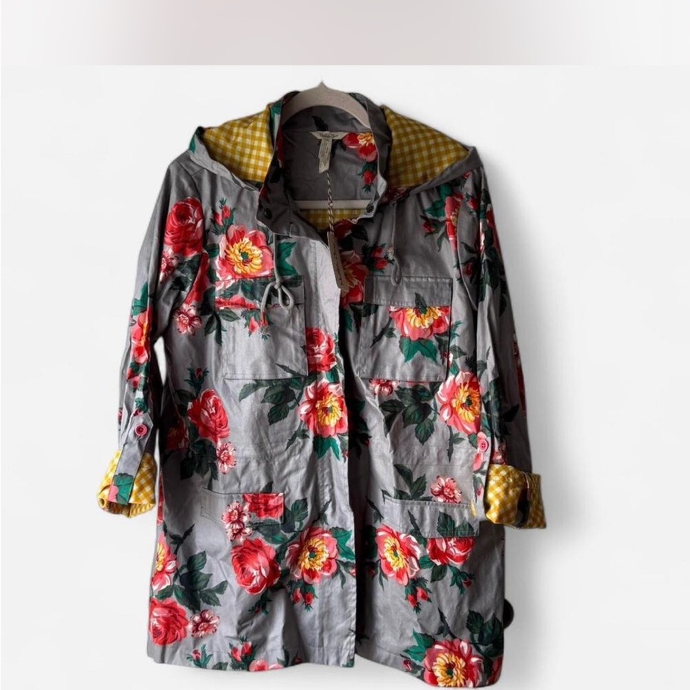 Matilda Jane Artistic Gray and Red Utility Jacket